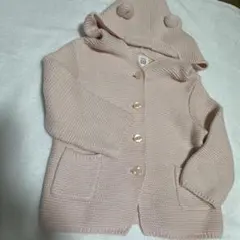 baby GAP フード耳付きカーディガン 12-18ヶ月 ピンク