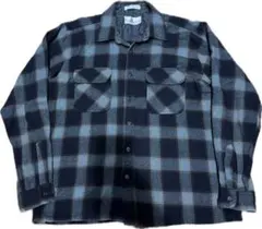 60s 70s Cascade シャドウ　オンブレ　長袖シャツ ヴィンテージ