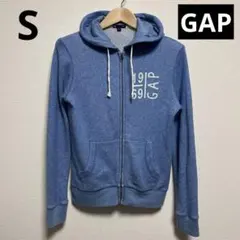 【GAP】フルジップパーカー　水色　ライトブルー　S　古着