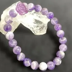 天然石　ドリームアメジスト　フローライト花　内径17㎝ パワーストーン