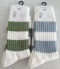 新品未使用タグ付き　ユニクロ　JW ANDERSON　ソックス　２足セット　緑青のサムネイル