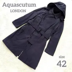 Aquascutum　アクアスキュータム　トレンチコート　ネイビー　42