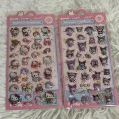 サンリオ　ハローキティ クロミ　立体　スッテカー　シール　セット