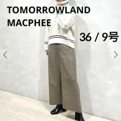 TOMORROWLAND ナチュラルストレッチチェック ワイドクロップドパンツ