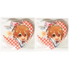 新品★アイナナ【七瀬陸】アニカフェ★ハート型缶バッジ★2点セット