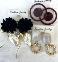 3点セット　554 ハンドメイド　樹脂　金属　ピアス　イヤリング　まとめ売り