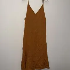 Discoat ディスコート　ブラウン キャミソール ロングワンピース　麻