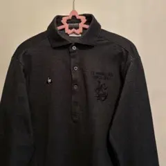 美品L ルコックメンズポロシャツ黒