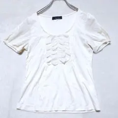 クリアインプレッション シフォンフリル カットソー(M) ホワイト リヨセル混のサムネイル