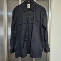 Dickies 574 黒 長袖 ワークシャツ ブラック ディッキーズ