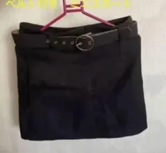 ベルト付き　ミニスカート　ブラック　韓国　Sサイズ