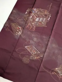 金彩 紋無し 落ち着いた色味 素敵なデザイン 付下げ 訪問着 正絹T-3209