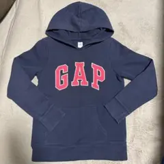 GAP フード付きトレーナー パーカー ネイビー ピンクロゴ 140