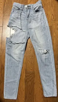 GYDA ダメージ加工 スキニーデニムライトブルー