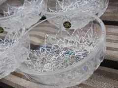 HOYA クリスタルガラス 花模様皿 4個セット