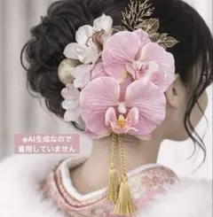 振袖 成人式 髪飾り 胡蝶蘭 ピンク