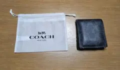 COACH 二つ折り財布 黒 保存袋付き