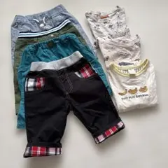 【110】半袖Tシャツ・半ズボン男の子7点セットまとめ売り　夏物