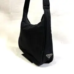 PRADA プラダ サイド 三角ロゴ ワンショルダーバッグ ナイロン 黒