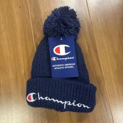 【新品】Champion ニット帽 ビーニー ネイビー　52