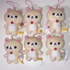 リラックマ　ゴムひも付きマスコット ラウンドワン限定　コリラックマ 6個セット
