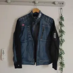 １回着用(M)BLUE Bワークジャケット デニムジャケット ジージャン