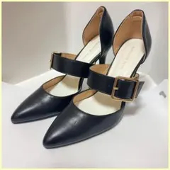 美品✨ジュリアブティック 黒 ブラック パンプス ストラップ Lサイズ