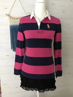 ★ラルフローレン★Y2K ビッグポニー sports ボーダー ラガーシャツ