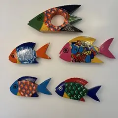 アルゼンチンの木彫民芸品　魚