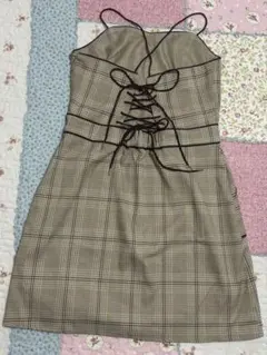 チェックキャミソールワンピース