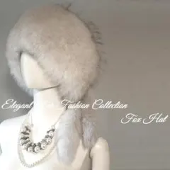 冬の冷たい空気の中でひときわ存在感を放つ☆フォックスリアルファーハット新品毛皮