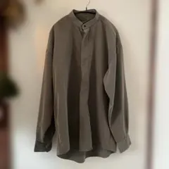 グレー スタンドカラー 長袖シャツ M 古着