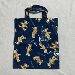 テディベア柄 トートバッグ（ネイビー）