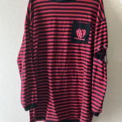 NIER CLOTHING 赤黒ストライプ長袖Tシャツのサムネイル