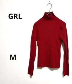 グレイル ハイネック リブニット タートルネック 秋冬 レッド インナー M