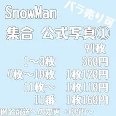 [まとめ売り]SnowMan 集合 公式写真 94枚[バラ売り可]