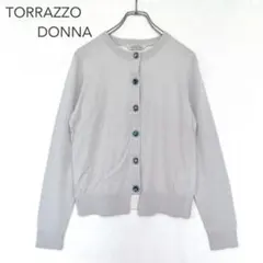 TORRAZZO DONNA/カーディガン/ビジューボタン/バイカラー/ウール混のサムネイル