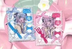 トレカケース ホイップデコ 硬質ケース 水色 ピンク B8 ネコ 萌え 推し活