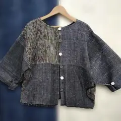エスニック　新品タグ付き　コットン　裂き織り　2wayジャケット