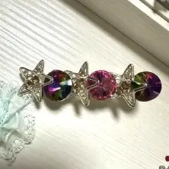 ☆✴︎ヘアピンコーナー303キラキラストーン付月星モチーフのヘアピン　高級