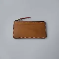 ライトブラウン本革 財布　手縫い仕上げ　財布ハンドメイド