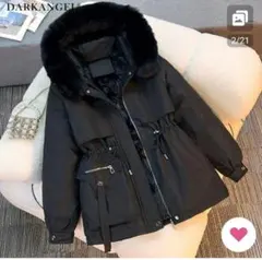 ファー付コートボアライナー付き モッズ風 ブラック 黒 XL