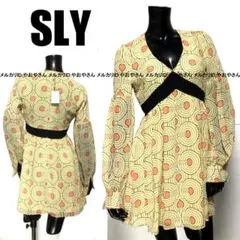 SLYスライ 総柄シフォンワンピース 黄色イエロー サイズ1