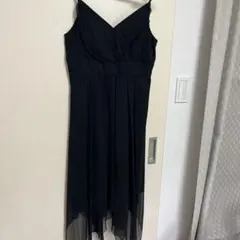 エレガント ブラック Vネックドレス