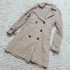 【c6834】 トレンチコート　ベージュ　長袖　ダブルブレスト