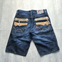 00s 極太 LRG バギーデニム ハーフパンツ ショーツ 刺繍 B系 y2k
