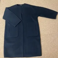 ミラオーウェンノーカラーロングコート　美品