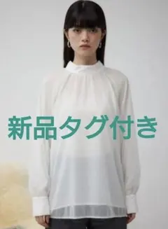 【タグ付】 AZUL BY　MOUSSY チュールレイヤード ブラウス シフォン