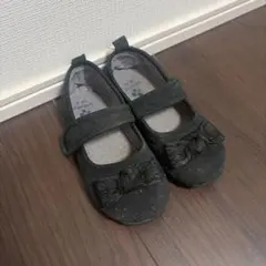 conococo 黒 リボン付きシューズ 18.0