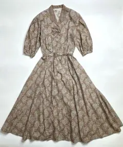 美品　カネコイサオ　ワンピース　花柄　チェック　リボンのサムネイル